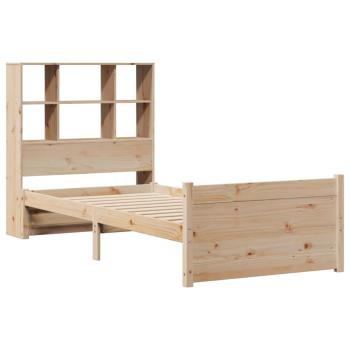 Massivholzbett mit Regal ohne Matratze 90x200 cm Kiefer