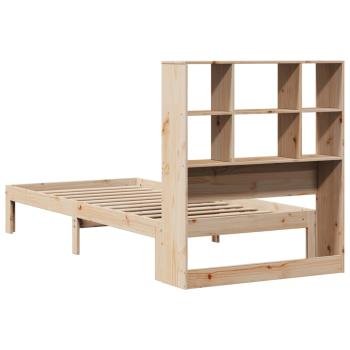 Massivholzbett mit Regal ohne Matratze 90x190 cm Kiefer