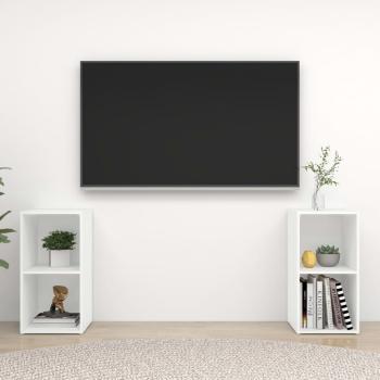 ARDEBO.de - TV-Schränke 2 Stk. Weiß 72x35x36,5 cm Holzwerkstoff