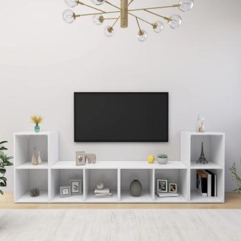 ARDEBO.de - TV-Schränke 4 Stk. Weiß 72x35x36,5 cm Holzwerkstoff