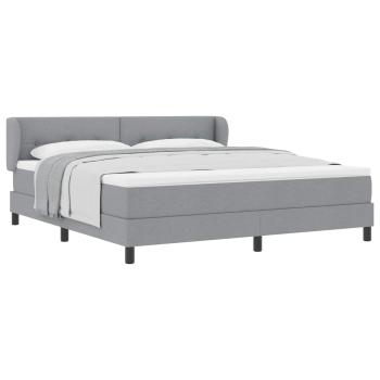 Boxspringbett mit Matratze Hellgrau 180x200 cm Stoff