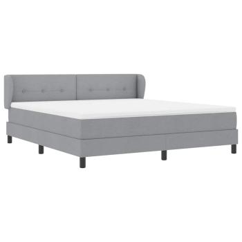 Boxspringbett mit Matratze Hellgrau 180x200 cm Stoff