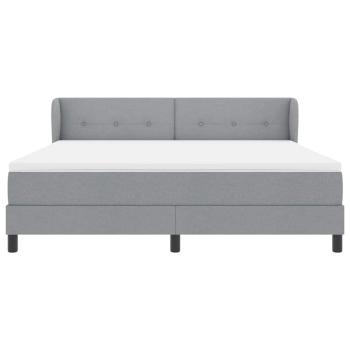 Boxspringbett mit Matratze Hellgrau 180x200 cm Stoff