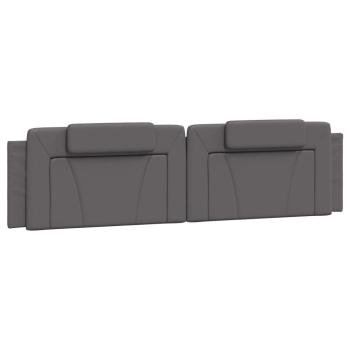 Bettgestell mit Kopfteil Grau 200x200 cm Kunstleder