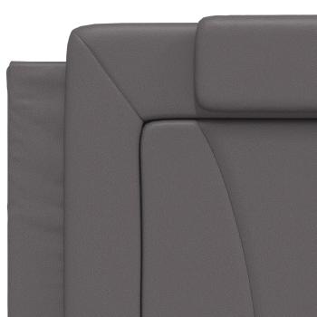Bettgestell mit Kopfteil Grau 200x200 cm Kunstleder