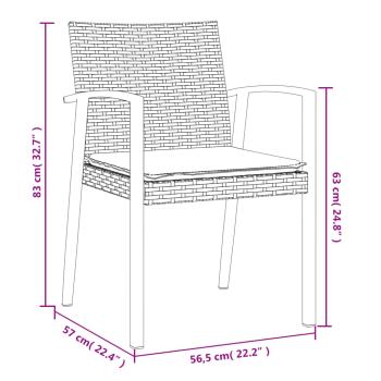 9-tlg. Garten-Essgruppe mit Kissen Poly Rattan und Stahl