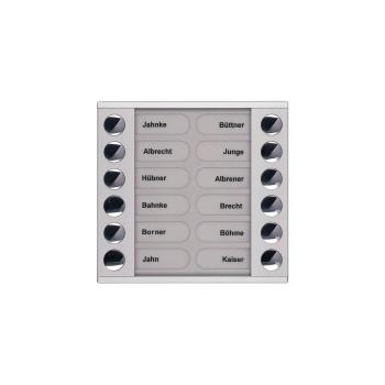ARDEBO.de TCS PET12-EN/04 Klingeltastenerweiterung für Audio Außenstation, 12 Klingeltasten, rechts-/linksbündig, AP, Serie PES/AVE, silber