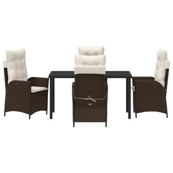 Garten Essgruppe mit Kissen 5 pcs Braun Poly-Rattan