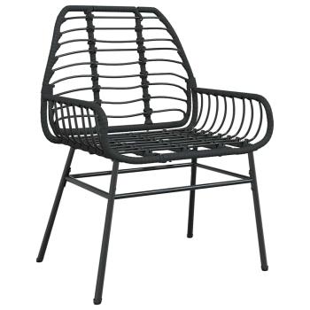 9-teiliges Garten-Ess-Set Schwarz Poly Rattan