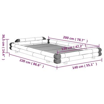 Bambusbett 120x200 cm