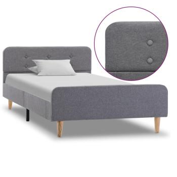 ARDEBO.de - Bettgestell Hellgrau Stoff 90x200 cm