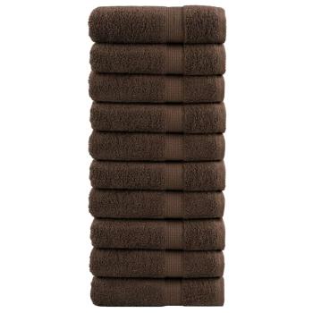 ARDEBO.de - Premium-Handtücher SOLUND 10 Stk. Braun 50x100 cm 600 g/m²