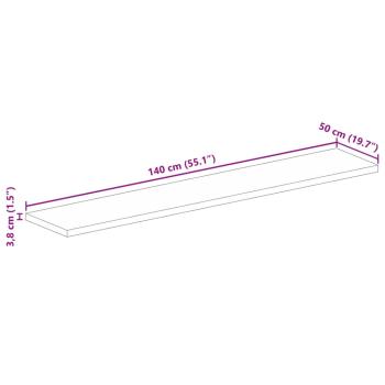 Tischplatte 140x50x3,8 cm Rechteckig Massivholz Mango