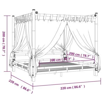 Himmelbett 200x200 cm Bambus
