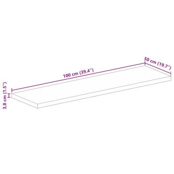 Tischplatte 100x50x3,8 cm Rechteckig Massivholz Mango