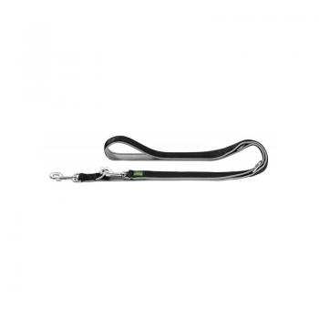 ARDEBO.de Hunter verstellbare Führleine Neopren 20mm/200cm schwarz/grau 