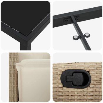 5-teilige Garten-Essgruppe Beige Poly-Rattan