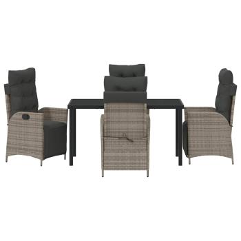5-teiliges Garten-Essgruppe Grau Poly-Rattan