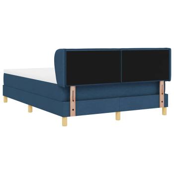 Boxspringbett mit Matratze in Blau, 140x190 cm, Stoff