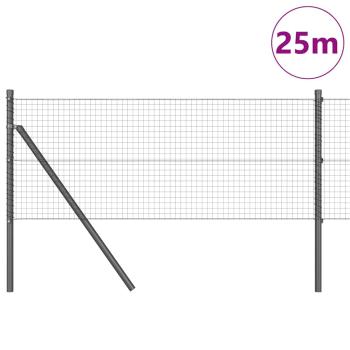 Zaunpfosten Set 2 Stück Grau Stahl 25 x 0.5 m Langlebig