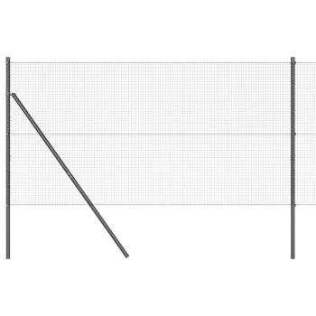 geschweißter Drahtzaun mit 13 Pfosten Grau 1.4x25 m Stahl