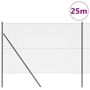 Zaunpfosten-Set 2er Set Grau Pulverbeschichteter Stahl, PVC