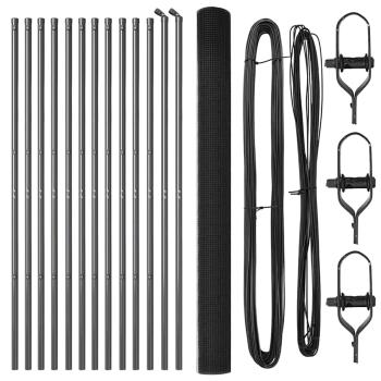 Schweißdrahtzaun mit 13 Pfosten Grau 1,6x25 m Stahl