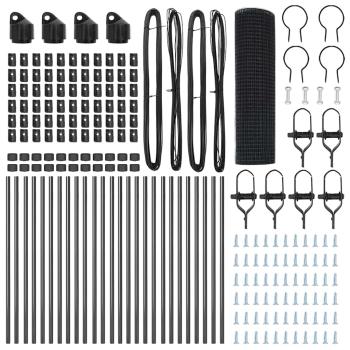 geschweißter Drahtzaun mit 13 Pfosten Grau 0,8x50 m Stahl