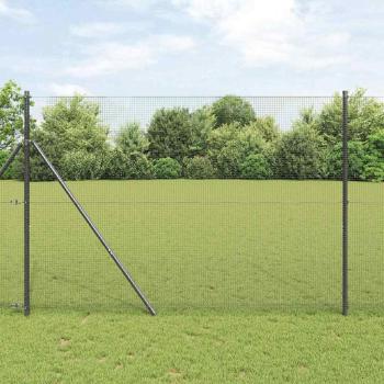 ARDEBO.de - Schweißdrahtzaun mit 7 Pfosten Grau 1,4x50 m Stahl