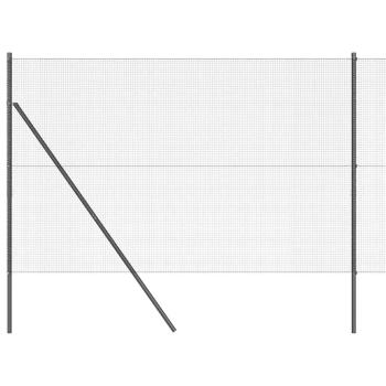 Schweißdrahtzaun mit 7 Pfosten Grau 1,4x50 m Stahl