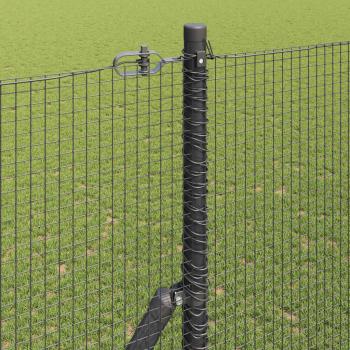 Schweißdrahtzaun mit 7 Pfosten Grau 1,4x50 m Stahl