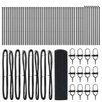 Geschweißter Drahtzaun mit 13 Pfosten Grau 0,6x100 m Stahl