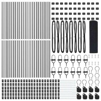 Geschweißter Drahtzaun mit 13 Pfosten Grau 0,6x100 m Stahl