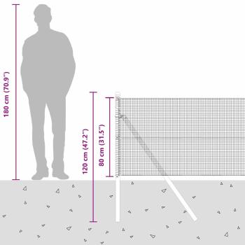 Geschweißter Drahtzaun mit 13 Pfosten Grau 0,8x100 m Stahl