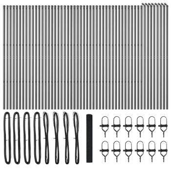 Geschweißter Drahtzaun mit 13 Pfosten Grau 1x100 m Stahl