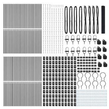 Geschweißter Drahtzaun mit 13 Pfosten Grau 1x100 m Stahl