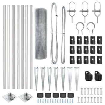 Zaunpfosten-Set Set aus 2 Verzinkter Stahl 10 x 0,5 m Langlebig