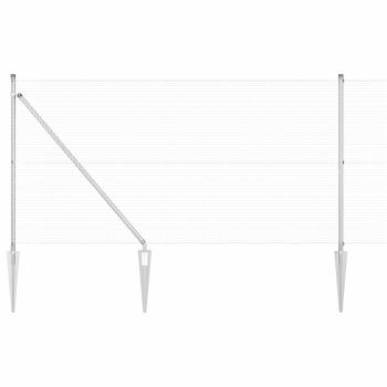 Geschweißter Drahtzaun mit 7 Spike-Posts 0,8x10 m Verzinkter Stahl
