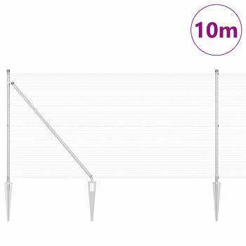 Zaunpfosten Set 10 x 1 m Set von 2 Feuerverzinkter Stahl