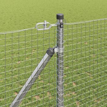 Schweißdrahtzaun mit 7 Spike-Posts 1,2x10 m Verzinkter Stahl