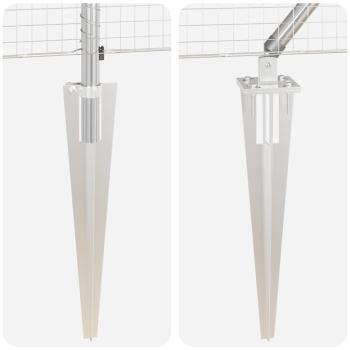 Schweißdrahtzaun mit 7 Spike-Posts 1,4 x 10 m aus galvanisiertem Stahl