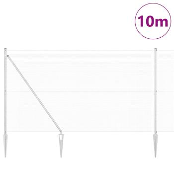 geschweißter Drahtzaun mit 7 Spike-Posts 1,5x10 m verzinkter Stahl