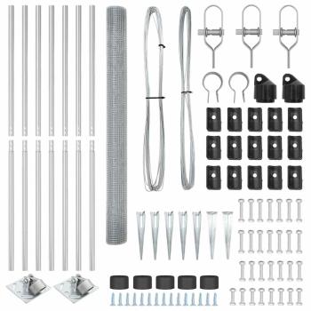 geschweißter Drahtzaun mit 7 Spike-Posts 1,5x10 m verzinkter Stahl