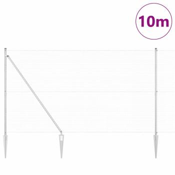 Zaunpfosten Set 2 Stück Verzinkter Stahl 10 x 1,5 m Langlebig