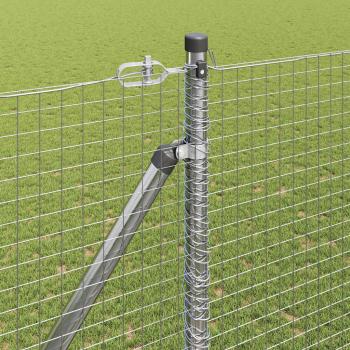 Zaunpfosten Set 2 Stück Verzinkter Stahl 10 x 1,5 m Langlebig