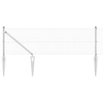 Schweißdrahtzaun mit 13 Spike-Pfosten 0.8x25 m verzinkter Stahl