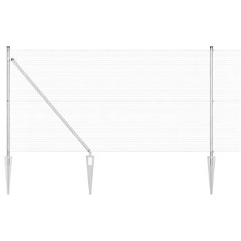 Verzinkter Drahtzaun mit 13 Spike-Pfosten 1x25 m aus verzinktem Stahl