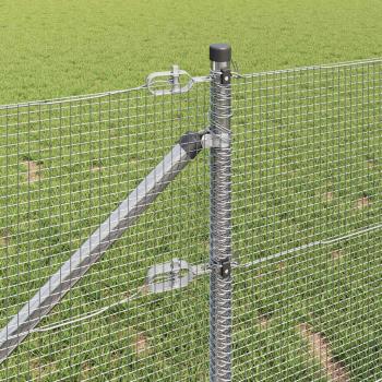 Verzinkter Drahtzaun mit 13 Spike-Pfosten 1x25 m aus verzinktem Stahl