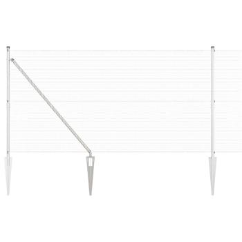 verzinkter Drahtzaun mit 13 Stahlpfosten 1,4x25 m verzinkter Stahl