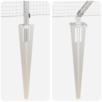 Geknoteter Drahtzaun mit 13 Spike-Posts 1,4x25 m Verzinkter Stahl